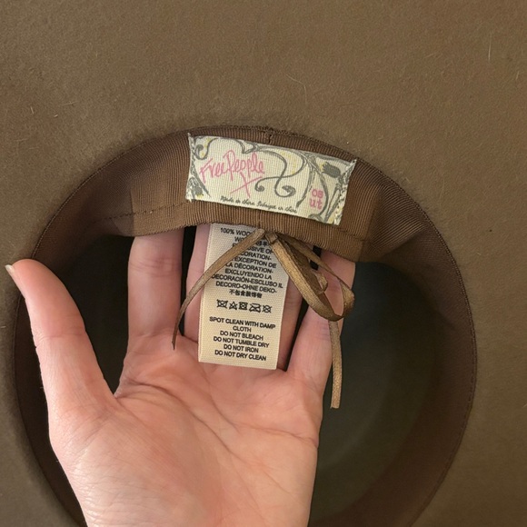 Free People Tan Fedora with Brown Band - Picture 2 of 3